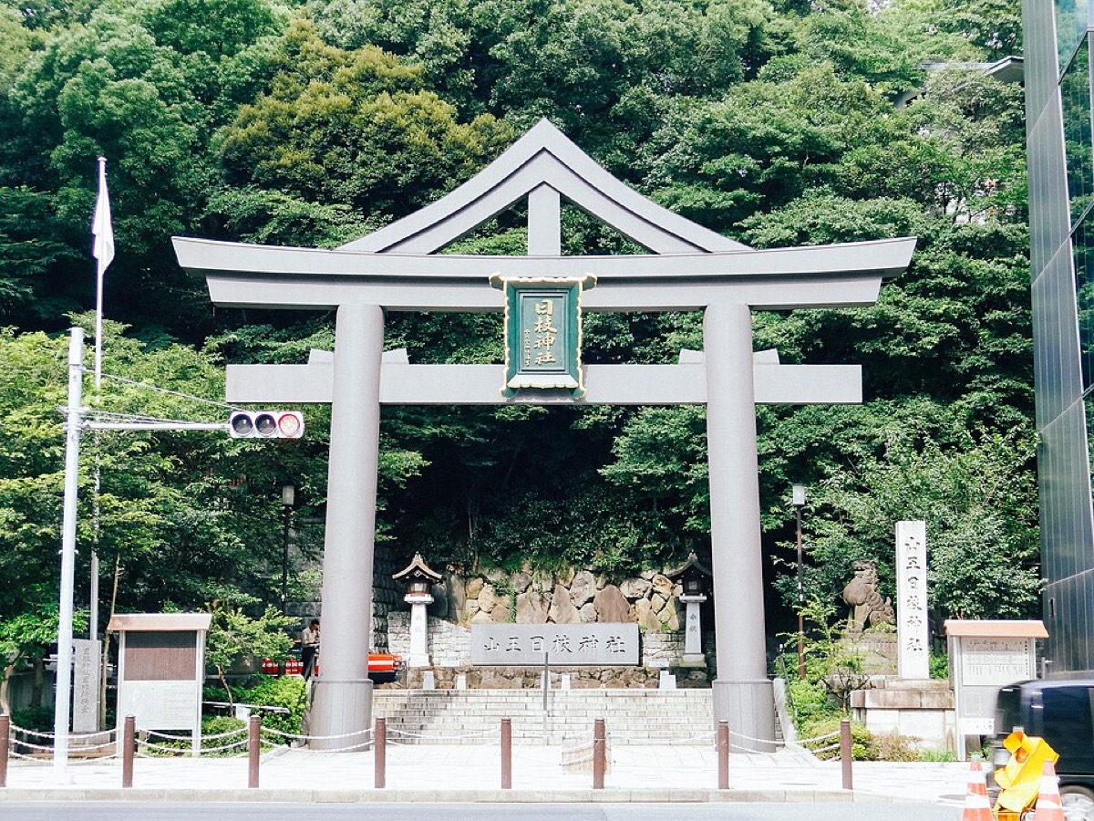 Torii at Hie Shrine in Nagatacho, Tokyo