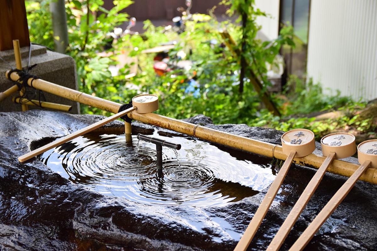 Water basin at Musashi Mitake Shrine